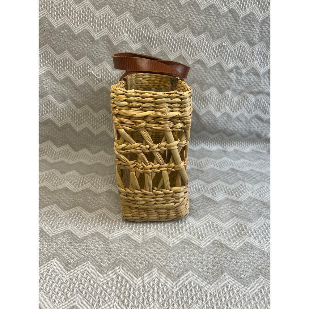Gyal Bashy Kingston Hand Woven Rattan Tote, Genuine Leather Handles, OS, NWT! - Picture 8 of 13